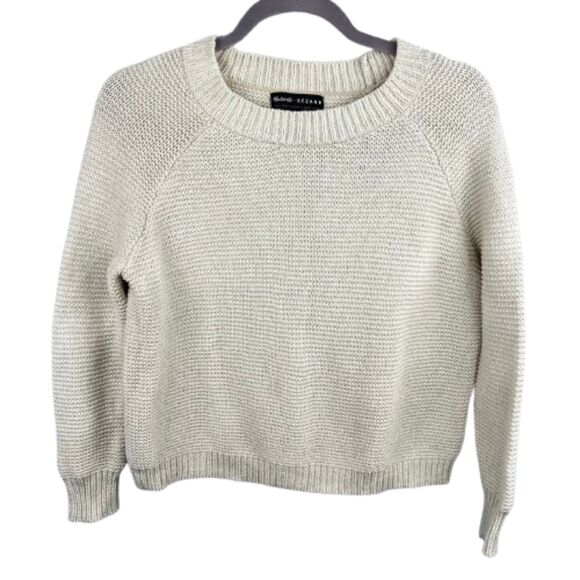 Madewell X Sezane Sweaters - Madewell X Sezane Cream Knit Cotton & Linen Mix Crewneck Sweater Size XS